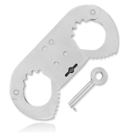 METAL HARD - THUMB CUFF METAL FINGER HANDCUFFS - D-224978 - Teknashop Ltd
