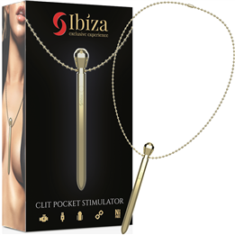 IBIZA - CLIT POCKET STIMULATOR NECKLACE USB CHARGER 12 VIBRATION MODES GOLDEN 12,2 X 1,5 - D-236030