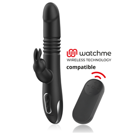BLACK&SILVER - KENJI UP & DOWN RABBIT VIBRATOR + WATCHME REMOTE CONTROL - D-232436
