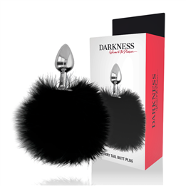 DARKNESS - EXTRA ANAL BUTTPLUG WITH TAIL BLACK 7 CM - D-221136