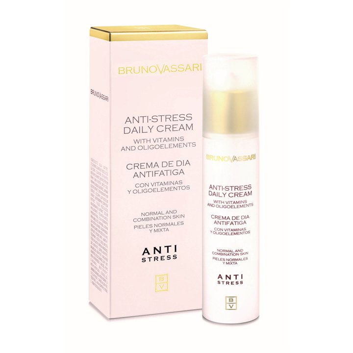 Bruno Vassari, Anti Stress, Vitamin A, Anti-Fatigue, Daily, Cream, For Face/Neck & Decolette, 50 ml - Teknashop Ltd