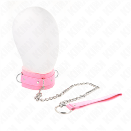 KINK - COLLAR WITH LEASH 65 CM WITH RESTRICTIONS PINK 36-42 CM X 5.5 CM - D-240784 - Teknashop Ltd