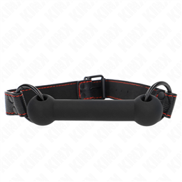 KINK - BONE GAG WITH LEATHERETTE STRAP BLACK ADJUSTABLE 41-57 CM - D-240824 - Teknashop Ltd