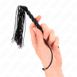 KINK - MINI SILICONE WHIP WITH 6 BLACK BEADS 26 CM - D-240690 - Teknashop Ltd