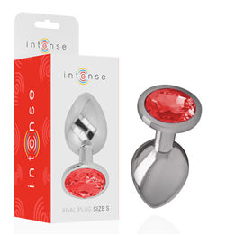 INTENSE - ALUMINUM METAL ANAL PLUG WITH RED CRYSTAL SIZE S - D-234368