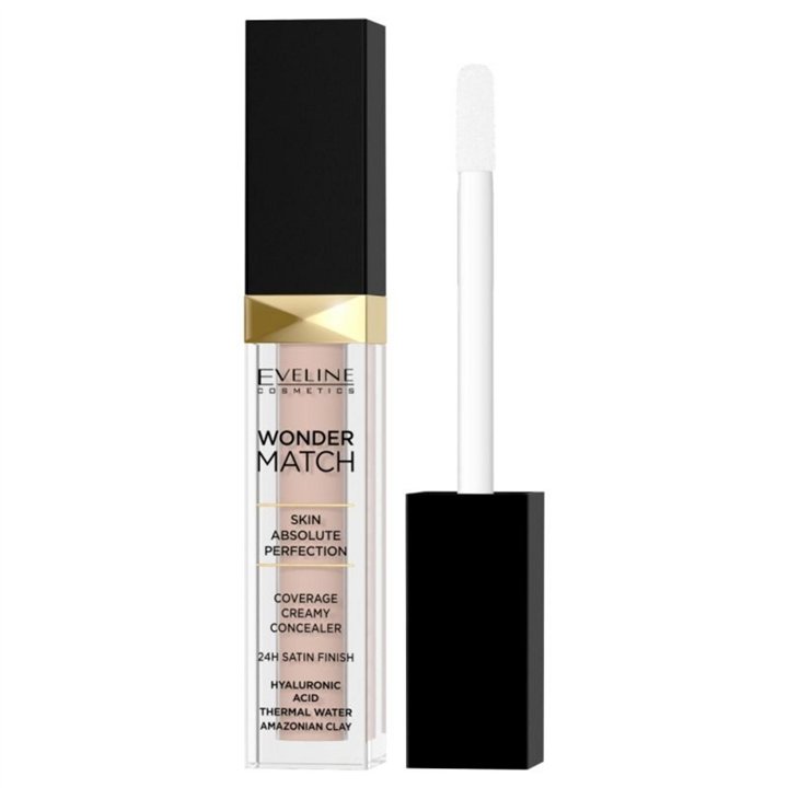 Eveline Cosmetics, Wonder Match, Hyaluronic Acid, Satin Finish, Cream Concealer, 20, Peach, 6.8 ml - Teknashop Ltd