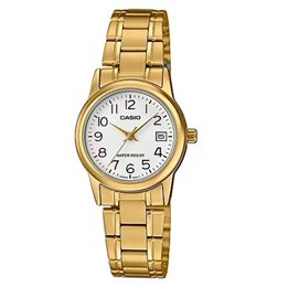 CASIO COLLECTION Mod. LADY DATE, GOLD - WHITE - WW.LTP-V002G-7B2UDF - Teknashop Ltd