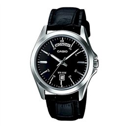 CASIO COLLECTION Mod. DAY DATE LEATHER - BLACK - WW.MTP-1370L-1AVDF - Teknashop Ltd