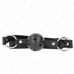 KINK - HOLLOW HARD BLACK BALL 4.5 CM GAG MODEL 1 63.5 X 2 CM - D-240837 - Teknashop Ltd