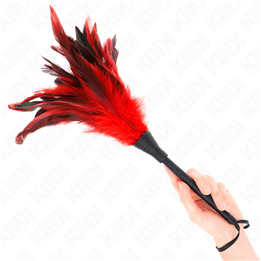 KINK - RED MAIDS HORN SHAPED TICKLE CHICKEN FEATHERS 36 CM - D-240735