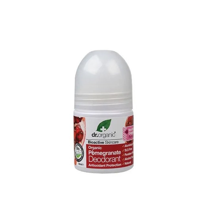Dr Organic Pomegranate Deodorant Roll On 50ml  - unisex - Teknashop Ltd