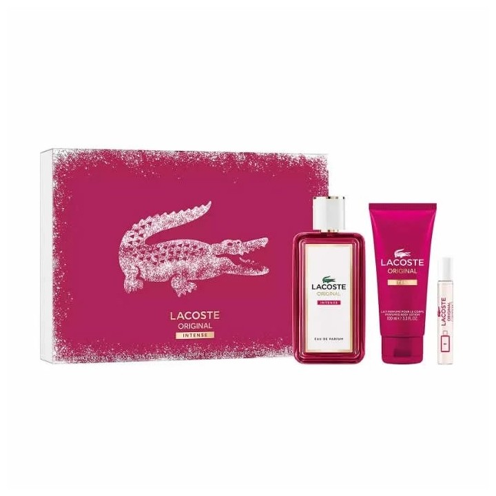 Lacoste Original Intense Eau De Parfum Spray 100ml Set 3 Pieces - woman - Teknashop Ltd