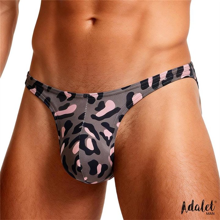 John Thong Low-Rise Grey Leopard - AM-378