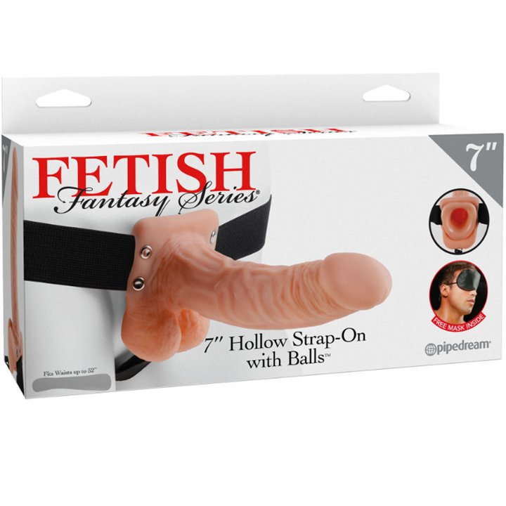 FETISH FANTASY SERIES - SERIES 7 HOLLOW STRAP-ON WITH BALLS 17.8CM FLESH - PD3373-21 - Teknashop Ltd