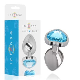 INTENSE - ALUMINUM METAL ANAL PLUG BLUE HEART SIZE S - D-235738