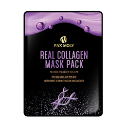 PaxMoly, Real Collagen, Hydration & Elasticity, Sheet Mask, For Face, 25 ml - Teknashop Ltd