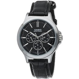 CASIO COLLECTION Mod. MULTIFUNCTION, LEATHER - BLACK - WW.MTP-V300L-1AUDF - Teknashop Ltd