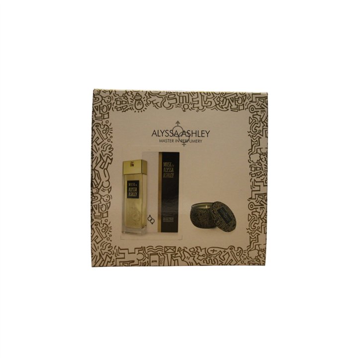 Set Alyssa Ashley: Musk, Eau De Parfum, Unisex, 100 ml + Musk, Scented Candle, 110 g - Teknashop Ltd