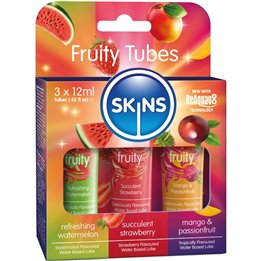SKINS - FRUITY LUBES KIT WATERMELON, STRAWBERRY & MANGO LUBRICANTS 3 x 12 ML - D-244884 - Teknashop Ltd