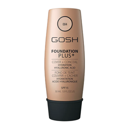 Gosh, Foundation Plus+, Liquid Foundation & Concealer 2-In-1, 004, Natural, SPF 15, 30 ml