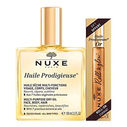 Set Nuxe: Huile Prodigieuse Or Multi-Purpose, Body Oil, For Body, Face & Hair, 100 ml + Huile Prodigieuse Or Multi-Purpose, Nour