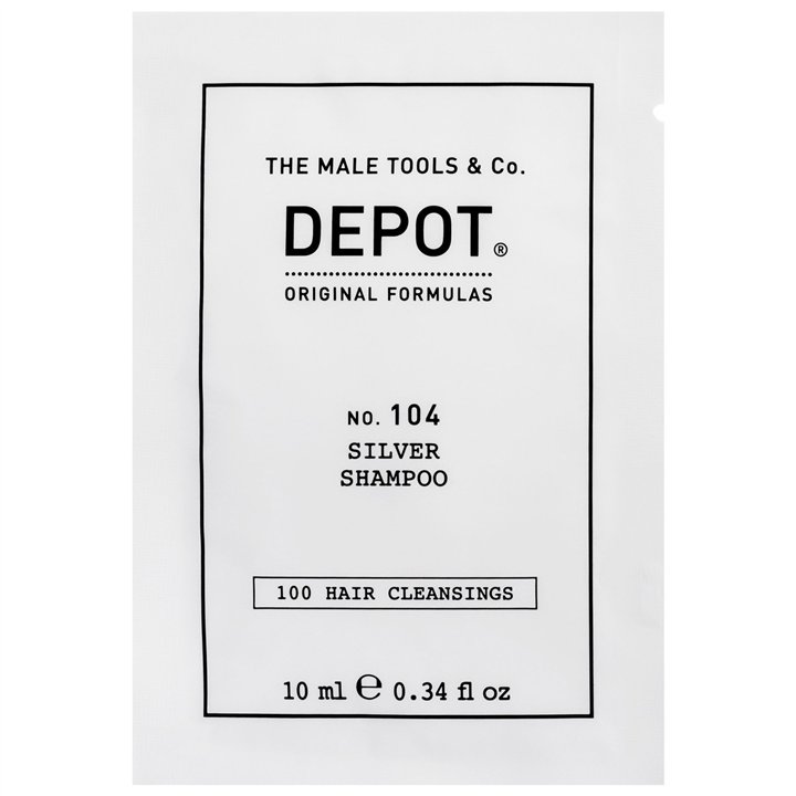 Depot, 100 Hair Cleansing No. 104, Botanical Complex, Hair Shampoo, For Neutralisation Of Yellow Tones, 10 ml - Teknashop Ltd