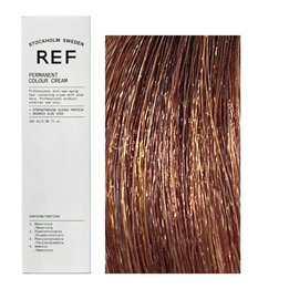 Ref Stockholm, Permanent Colour, Vegan, Permanent Hair Dye, 7.53 Mahogany Golden Blonde, 100 ml - Teknashop Ltd