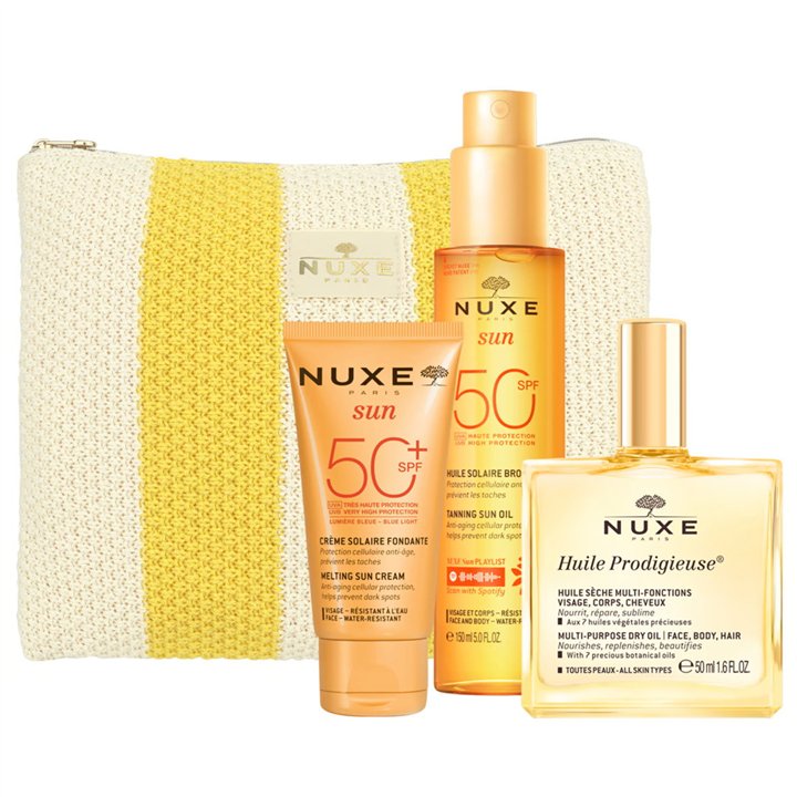 Summer Essentials Kit 2025 Set Nuxe: Sun, UV Protection, Sunscreen Cream, For Face, SPF 50, 50 ml + Huile Prodigieuse Multi-Purp