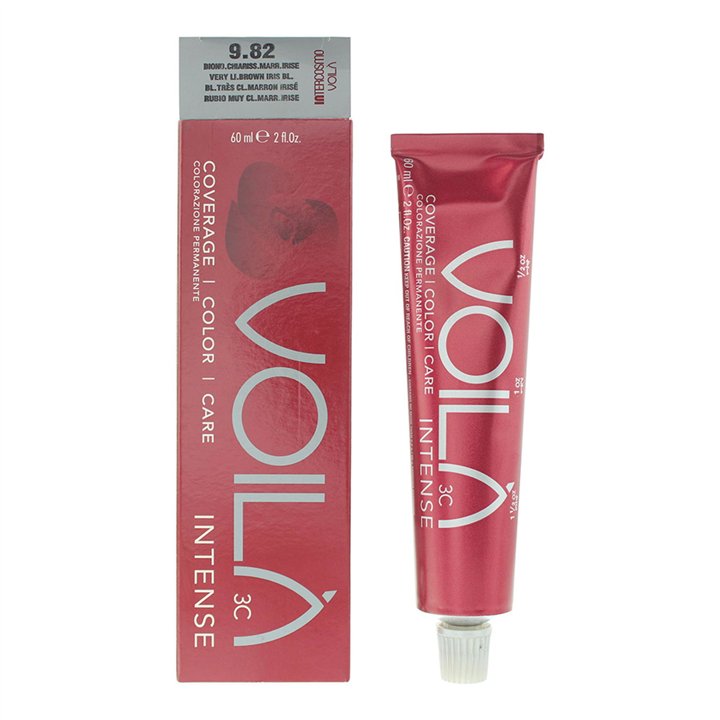 Intercosmo, Voila 3C Intense, Permanent Hair Dye, 9.82 Very Light Brown Iris Blonde, 60 ml - Teknashop Ltd