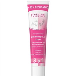 Eveline Cosmetics, Just Epil, Moisturizing, Hair Removal Cream, Sensitive, For Underarms & Bikini Area, 125 ml - Teknashop Ltd