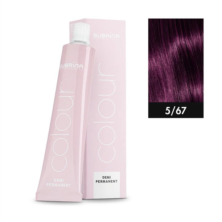 Subrina Professional, Demi Permanent Colour, Demi-Permanent Hair Dye, 5/67 , 60 ml - Teknashop Ltd
