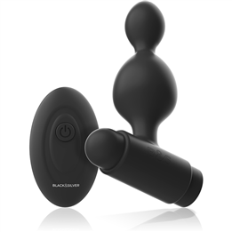 BLACK&SILVER - TUCKER SMALL SILICONE ANAL PLUG REMOTE CONTROL - D-234783 - Teknashop Ltd
