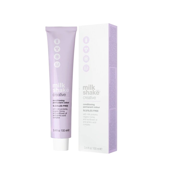 Milk Shake, Creative, SLS/SLES-Free, Permanent Hair Dye, 7.117AA Intense Ash Medium Blond, 100 ml - Teknashop Ltd