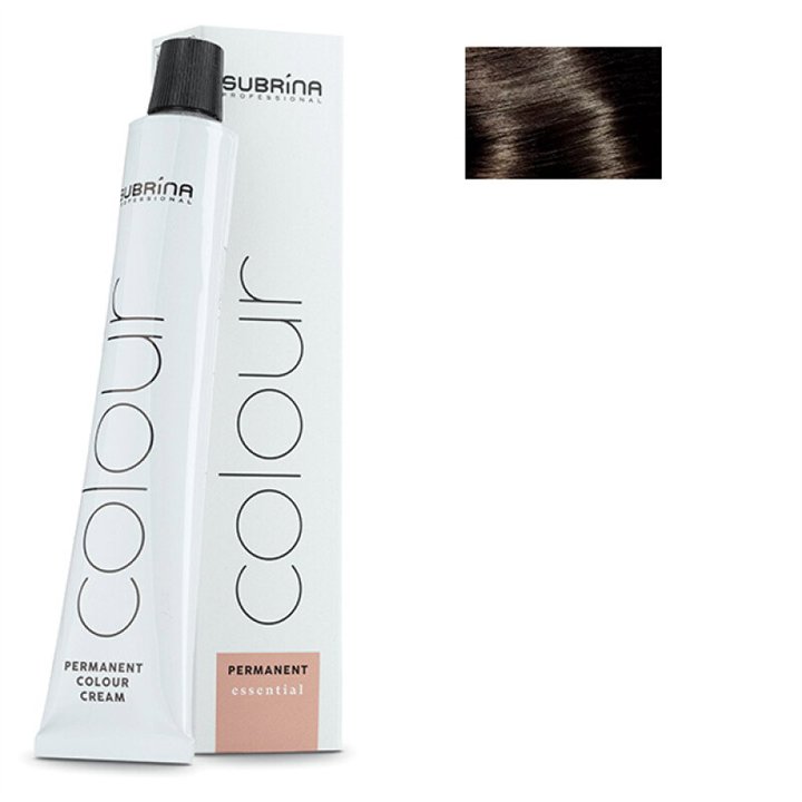 Subrina Professional, Essential Colour, Permanent Hair Dye, 4/00 Medium Natural Chestnut, 100 ml - Teknashop Ltd