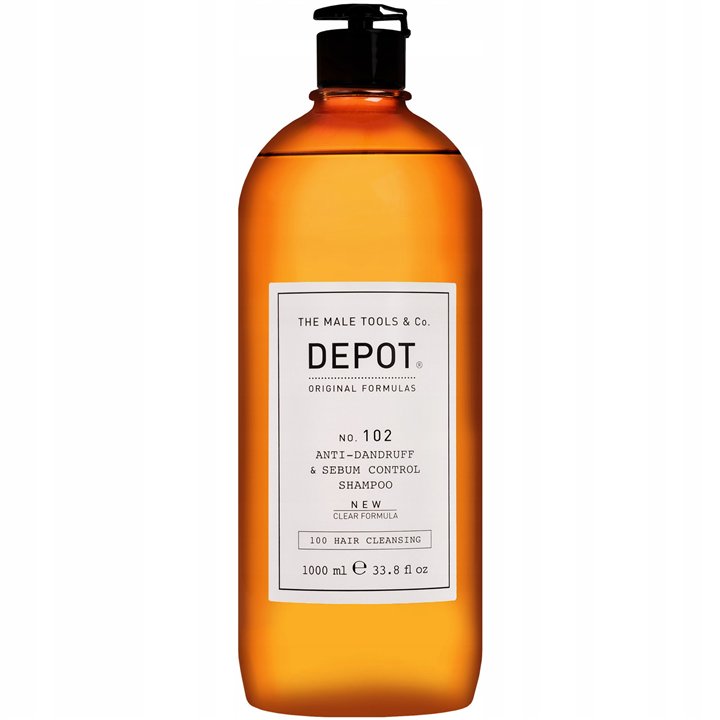 Depot, 100 Hair Cleansing No. 102 Clear Formula, Botanical Complex, Hair Shampoo, Anti-Dandruff & Sebum Control, 1000 ml - Tekna