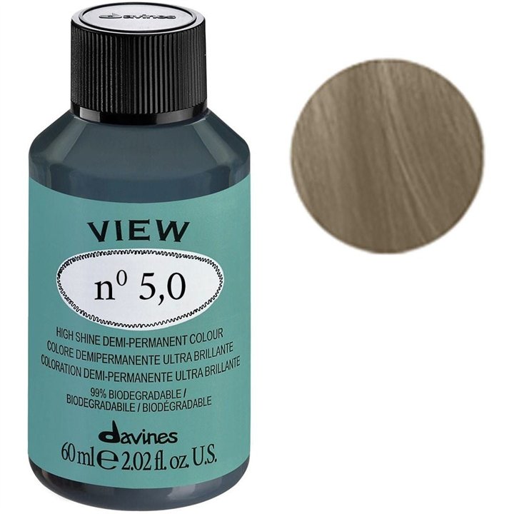 Davines, View, Demi-Permanent Hair Dye, 5.0 , 60 ml - Teknashop Ltd