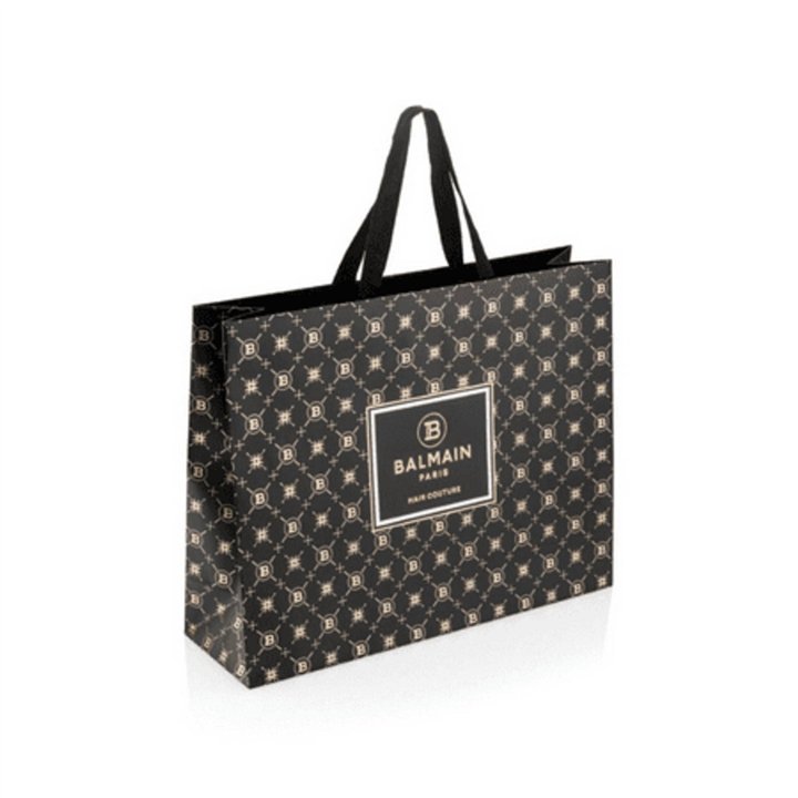 Balmain, Limited Edition, Shopping, GWP Cardboard Bag, Black, 50x15x40 cm - Teknashop Ltd