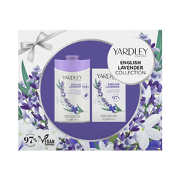 Set Yardley: English Lavender, Body Powder, 100 g + English Lavender, Cleansing & Moisturising, Scented Soap Bar, 125 g - Teknas