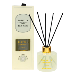 Sorvella, Black Vanilla, Fragrance Sticks, Aroma Reed Diffuser, 120 ml