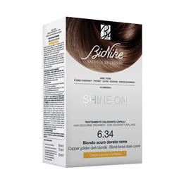 BioNike, Shine On, Permanent Hair Dye, 6.34 Dark Copper Golden Blond, 145 ml