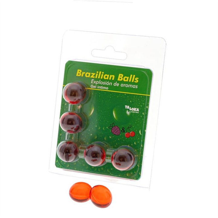 Set 5 Brazilian Balls Strawberry and Cherry Flavor - 8412345047503 - Teknashop Ltd