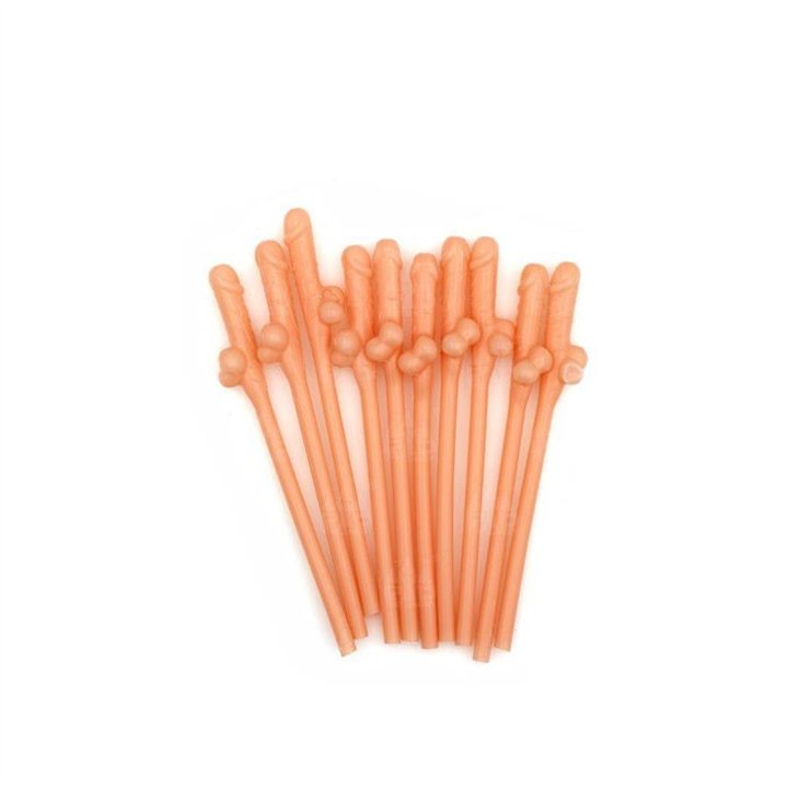 Penis-Shaped Straws - Pack of 10 - 8412345051449 - Teknashop Ltd