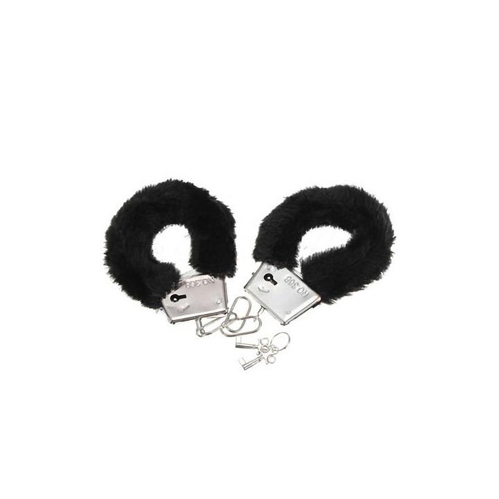 Hundcuffs with fur Black - 8412345035647 - Teknashop Ltd