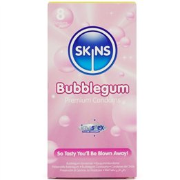 SKINS - BUBBLEGUM PREMIUM CONDOMS PACK 8 - D-244397 - Teknashop Ltd