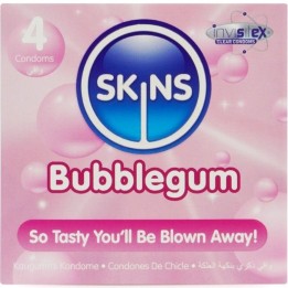 SKINS - BUBBLEGUM PREMIUM CONDOMS PACK 4 - D-244398 - Teknashop Ltd
