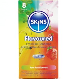 SKINS - MULTI FLAVORS PREMIUM CONDOMS PACK 8 - D-244403 - Teknashop Ltd