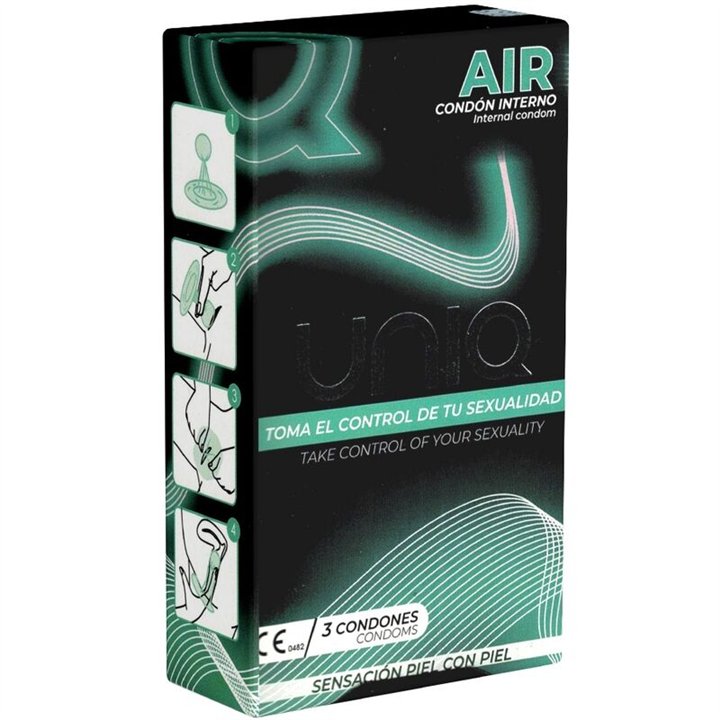 UNIQ - AIR LATEX FREE FEMALE CONDOM 3 UNITS - D-222263 - Teknashop Ltd