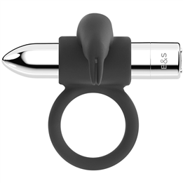BLACK&SILVER - BURTON RECHARGEABLE RING 10 VIBRATION MODES - D-226978