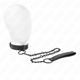 KINK - COLLAR WITH DARK LEASH 65 CM ADJUSTABLE 37-54 CM X 3 CM - D-240807