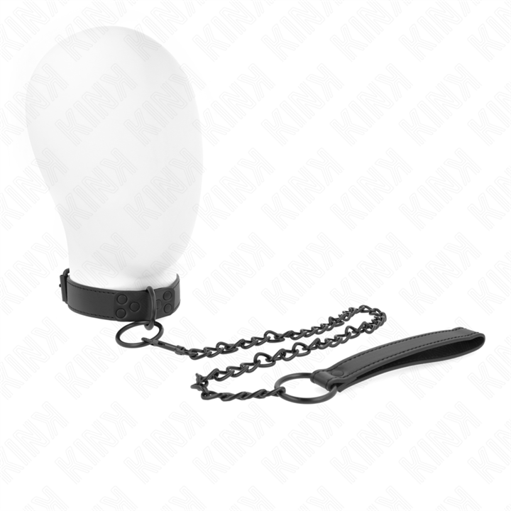 KINK - COLLAR WITH DARK LEASH 65 CM ADJUSTABLE 37-54 CM X 3 CM - D-240807